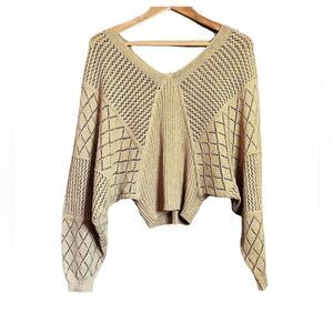 NWT! Thinkable gold crochet knit sweater‎